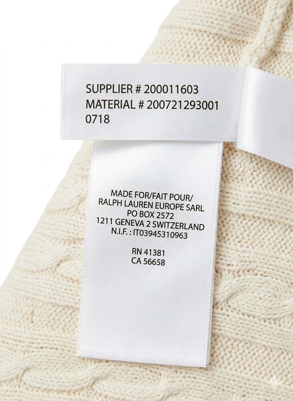 Lauren Ralph Lauren Ivory Crest Cable Knit Pullover Sweater Combed Cotton M - Picture 6 of 6